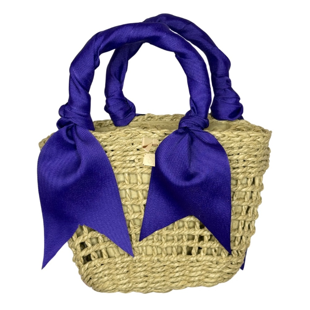 Petite small purple ribbon crossbody handbag